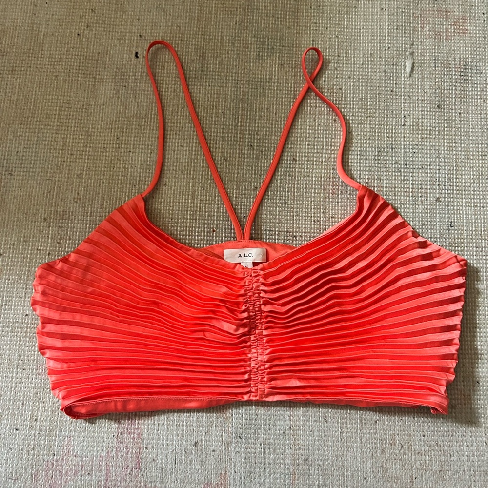 NWT A.L.C. Ari Pleated Crop Top